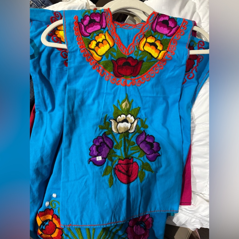 Colorful Embroidered Kids Dress